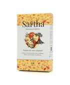 Curry piquant Inde Sartha, boite carton 50g sur fond blanc