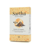 Fenugrec en poudre Inde Sartha, boite carton 50g sur fond blanc