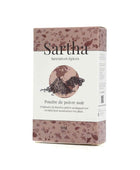 Poivre noir du Brésil en poudre Sartha, boite carton 50g sur fond blanc